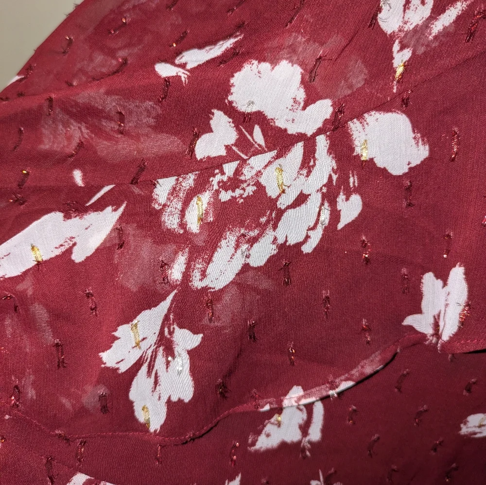 Burgundy Floral Print Altar'd State Dress Size XS - Picture 4 of 5